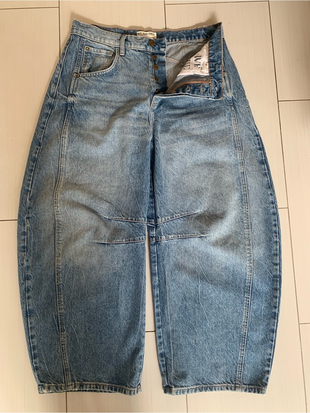Good Luck Barrell Jeans Free People Women’s Jeans - Button Fly in LightBeam